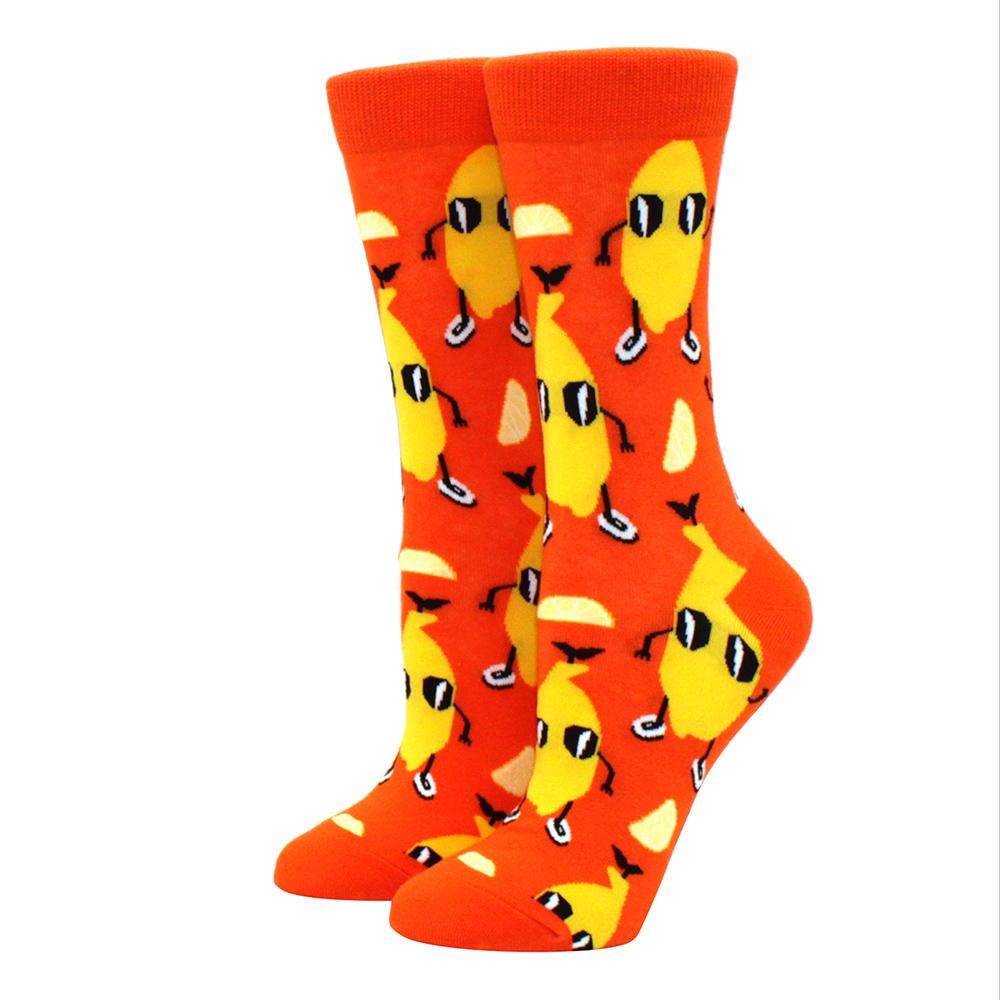 1 пара s Забавные носки Женские Повседневные Мультяшные Фрукты Банан Авокадо Лимон Яйцо Печенье Пончики Счастливые Харадзюку Носки для Скейтборда
