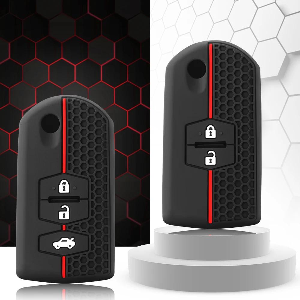 Силиконовый чехол для автомобильного ключа для Mazda Demio 2 3 5 6 M3 M5 M6 CX-5 CX7 CX9 RX8 MX5 MPV чехол для бесключевого дистанционного брелока Shell Skin Protector