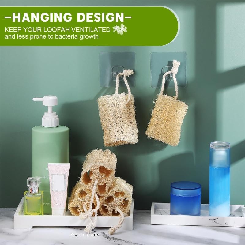 2pcs Natural Egyptian Loofah Exfoliating Body Scrubber Multi-purpose Kitchen Sponge Highly Absorbent Non-stick Dishwashing Brush