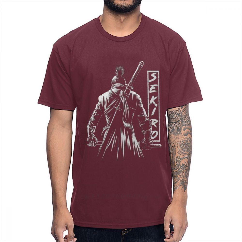 Игровая футболка для PS4 SEKIRO Shadows Die Twice The Onearmed Wolf Футболка для мужчин Ретро Homme Футболка 100% Хлопок