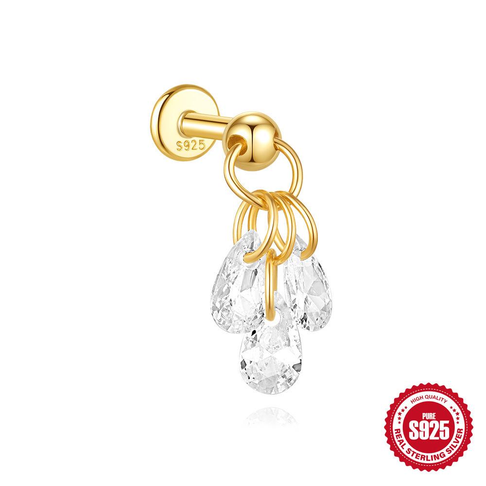 Серьги-гвоздики для ежедневного ношения из стерлингового серебра 925 пробы с бриллиантами лотоса и спиралью для прокола хряща 16 г