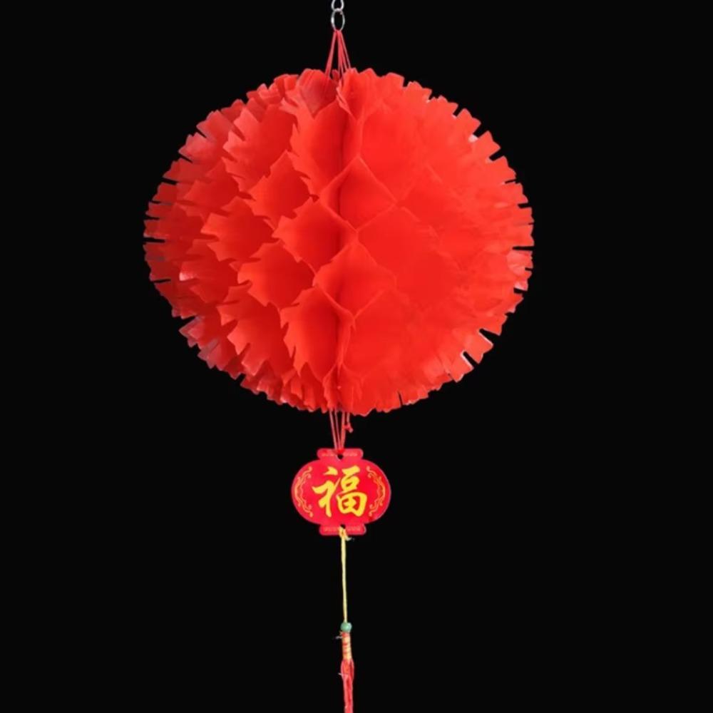 10PCS Waterproof Paper Lantern Ball Jagged Edges Spring Festival Pendant  Chinatown