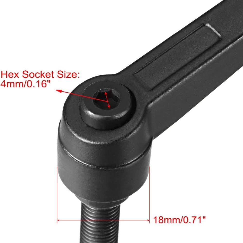 2 шт. черный регулируемый зажимной рычаг из легированной стали с наружной резьбой, шпильки, ручки, фиксирующий токарный станок