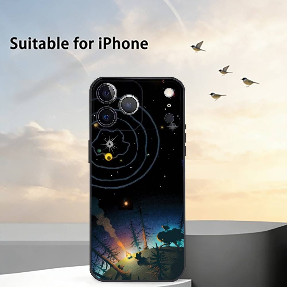 Крутой Чехол Для Телефона Outer W-Wilds Для iPhone 17, 16,15,14,13,12,11 Plus,Pro Max, Других Мягкий Черный Чехол