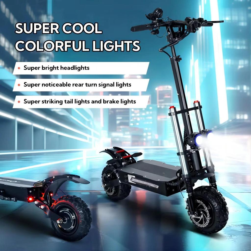 TOURSOR E5B Adult Electric Scooter 6000W Dual Motor 60V 40AH Off-road Tires Electric Scooter for City and Off-road Adventures