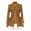 Модная женская кожаная куртка для похудения 2026 года с дизайном, подчеркивающим талию