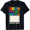 Мастер-строитель Строительные блоки Брух Это мой день рождения подпиши мою футболку
