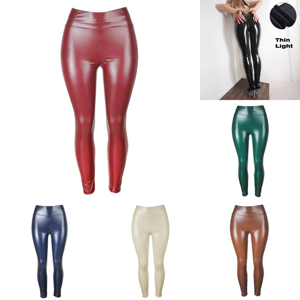 Pu Leather Pants For Women With High Waist And Slimming Fit For Casual Wear