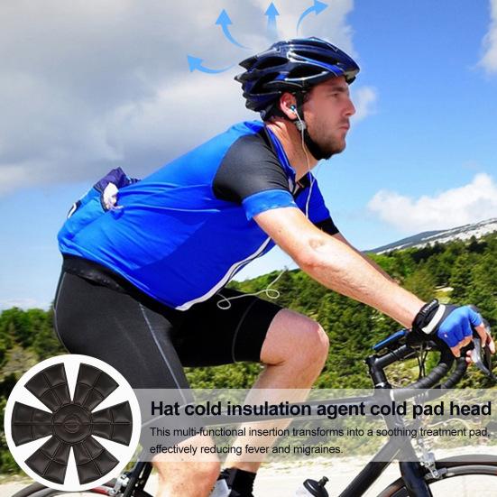 Охлаждающий гель для шапки, пакет со льдом, летний велошлем для езды на велосипеде, вставка для шапки, многоразовая подкладка для снятия жара, мигрени, снятия стресса, охлаждающая подкладка для головы, подкладка для шапки