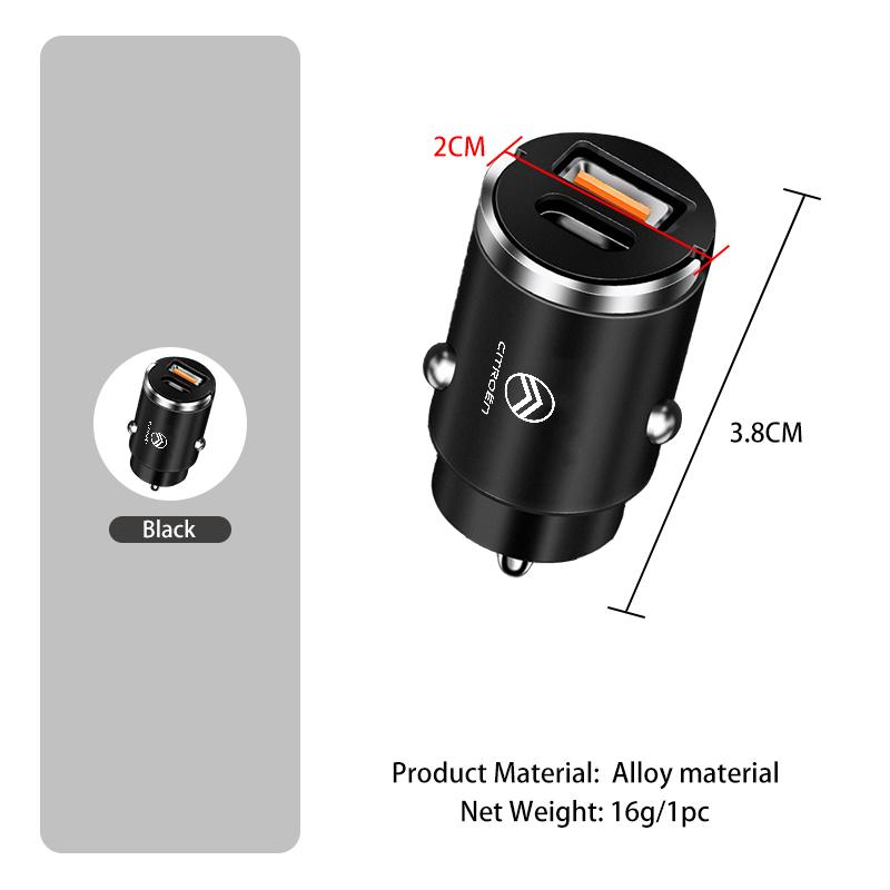 Car Charger QC3.0 Cigarette Lighter Charger Auto Phone Fast Charging For Citroen C3 C4 C5 C1 C2 Berlingo Celysee Xsara Picasso