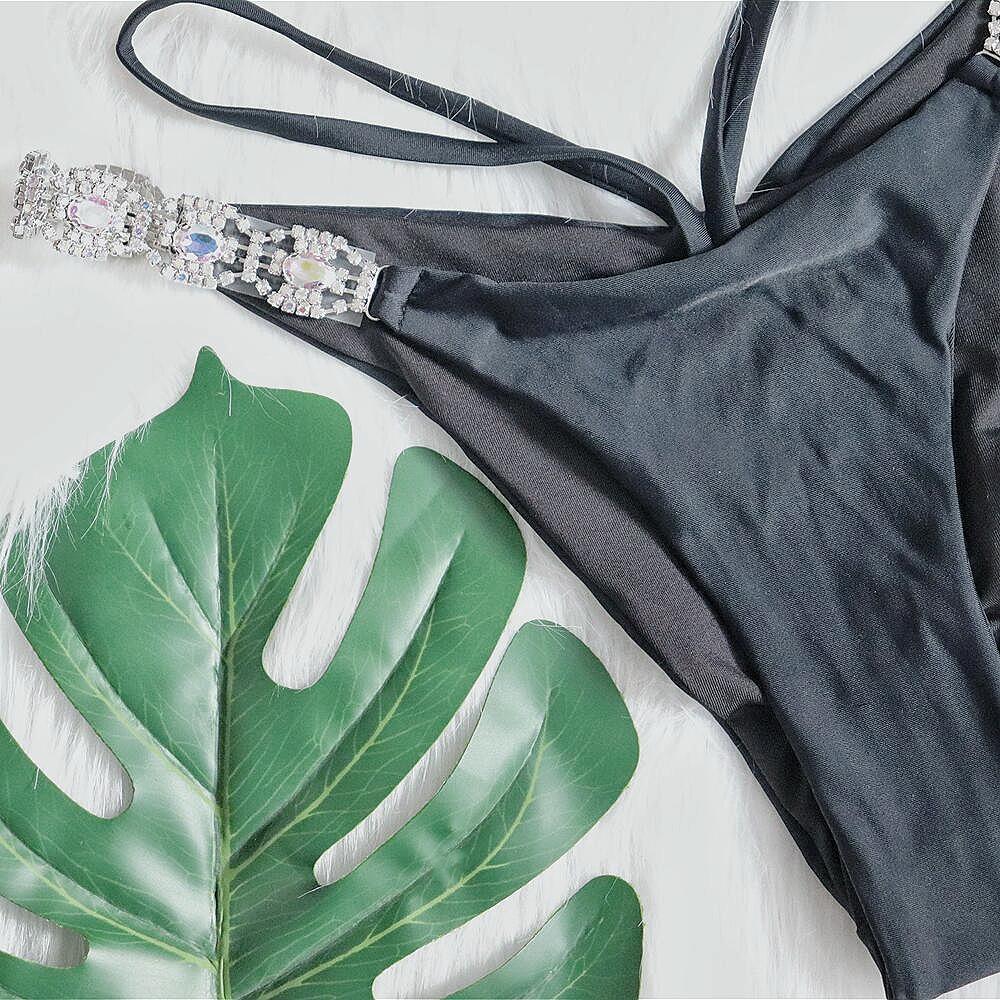 Бикини, сексуальный купальник с кристаллами и бриллиантами, женский бикини на бретельках