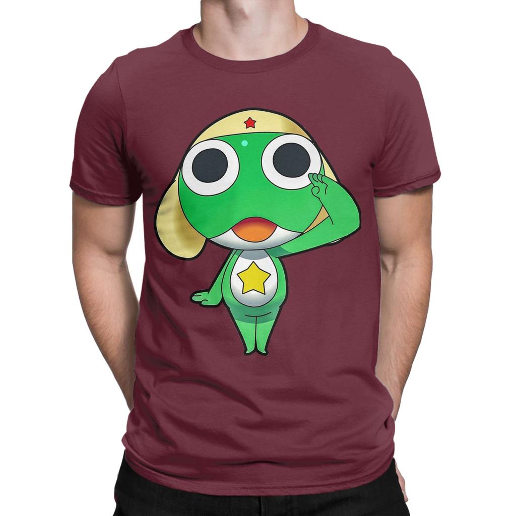 Cute Cartoon Sgt Frog Keroro TShirt for Men Women Humorous Cotton Tee Shirt Round Neck Short Sleeve T Shirt New Arrival Tops