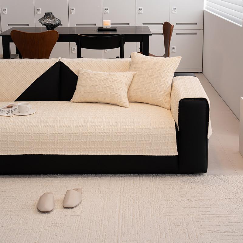 Новая хлопково-льняная подушка для дивана, универсальная для всех сезонов, утолщенная нескользящая подушка для сиденья, однотонный чехол для дивана высокого класса, накидка