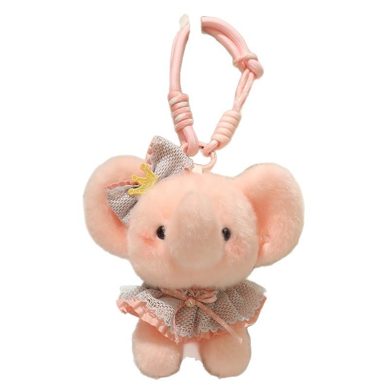 Cute Glutinous Rice Elephant Plush Pendant Doll New Keychain Bag Charm Soft Stuffed Animal Toy