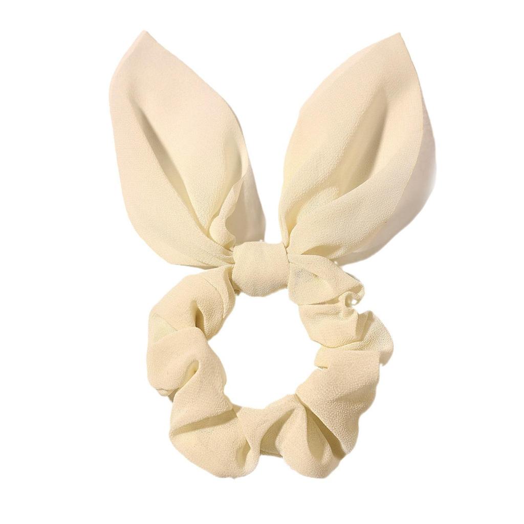 Шифоновая резинка для волос с бантом и кроличьими ушками - Универсальный аксессуар для волос конфетного цвета для девочек