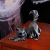 Черная статуэтка кошки-призрака из смолы, фигурка кошки-призрака на Хэллоуин, готическая скульптура кошки для украшения дома, каминной полки, шкафа