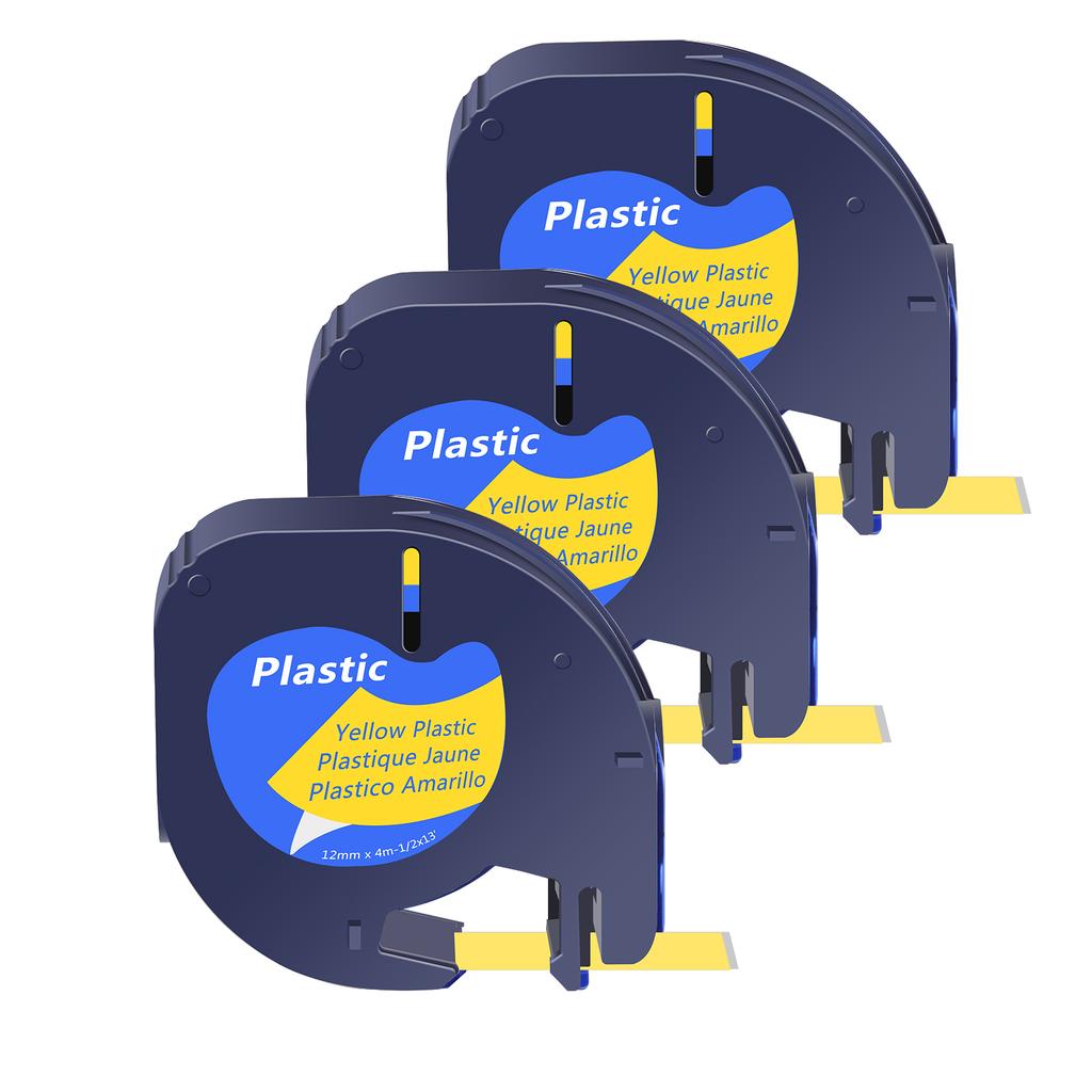 3-10PK Compatible for DYMO Letra Tag Tapes A91330 A16952 12mm Plastic Label Tape For Dymo LetraTag LetraTag Plus LT100H Priner