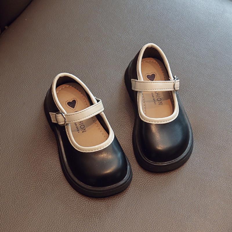 Туфли Мэри Джейн на весну и осень, мягкие нескользящие туфли для девочек, маленькие кожаные туфли