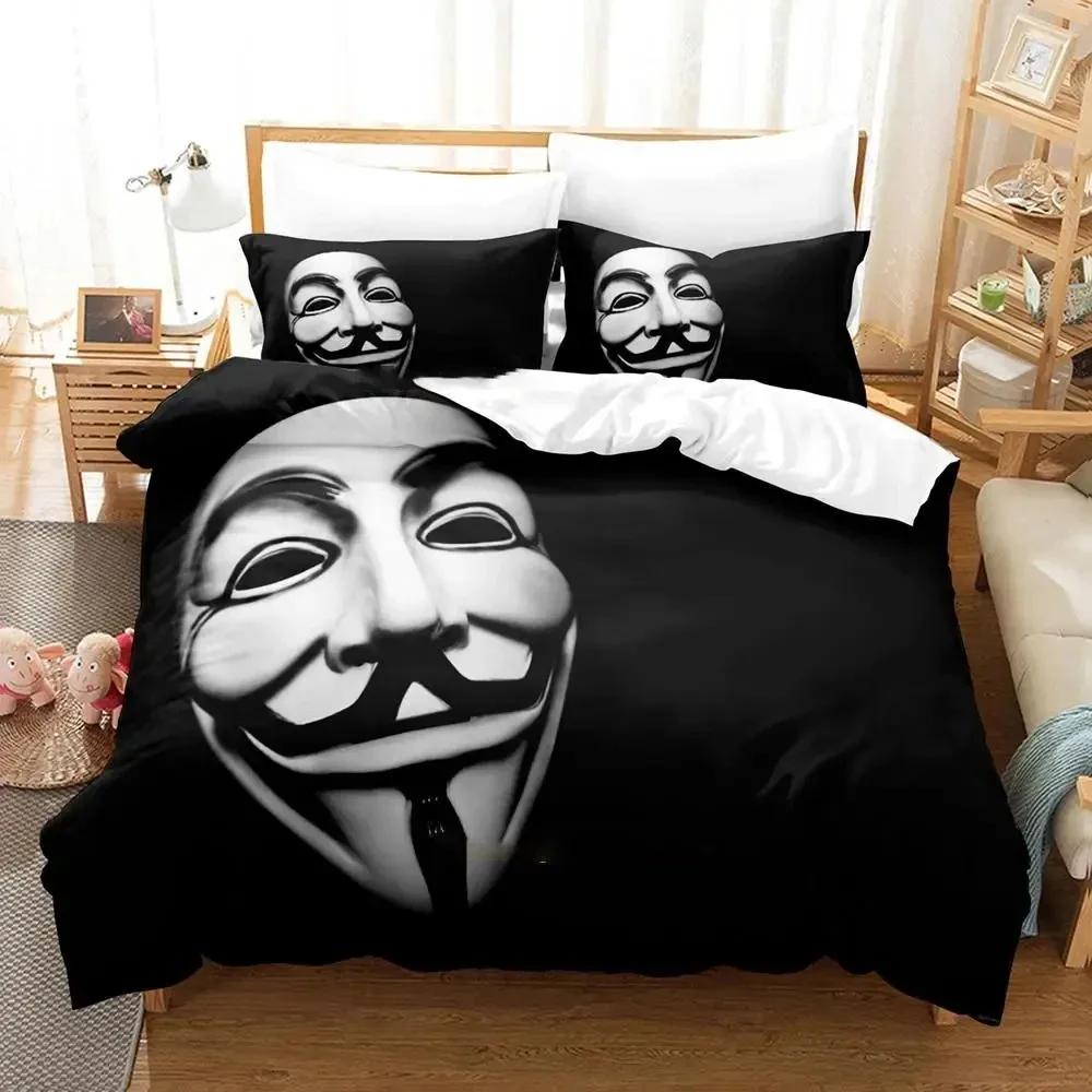Personality Technology Anonymous Comfortable Duvet Quilt Cover Pillowcase Bedding Set Children Bedroom Decoration Home Textile