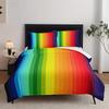 3pcs Fashion Duvet Cover Set Rainbow Striped Bedding Set Soft Comfortable Duvet Cover For Bedroom 1*Duvet Cover+2*Pillowcase