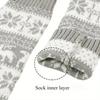 Retro Women Knitted Sock Snowflakes Calf Socks New Christmas Snowflake Knit Socks