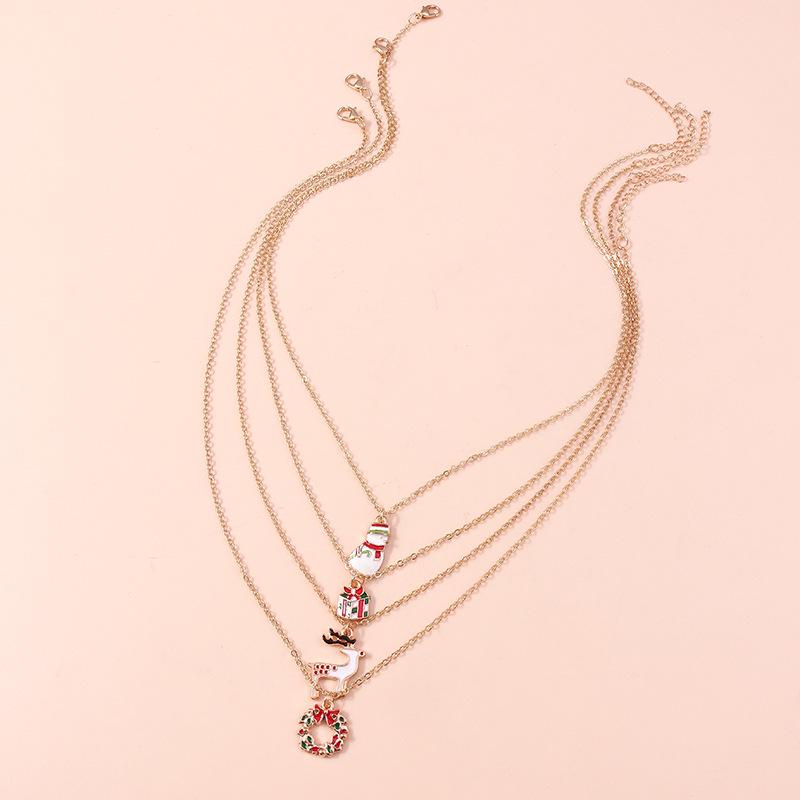 Рождественские украшения: Ожерелье «Снеговик-олень» и мультяшная цепочка для свитера для женщин