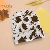 Milk Cow Print Beanie Hat Autumn Winter Thick Warm Knitting Hat Unisex Animal Print Dome Skull Hat Streetwear