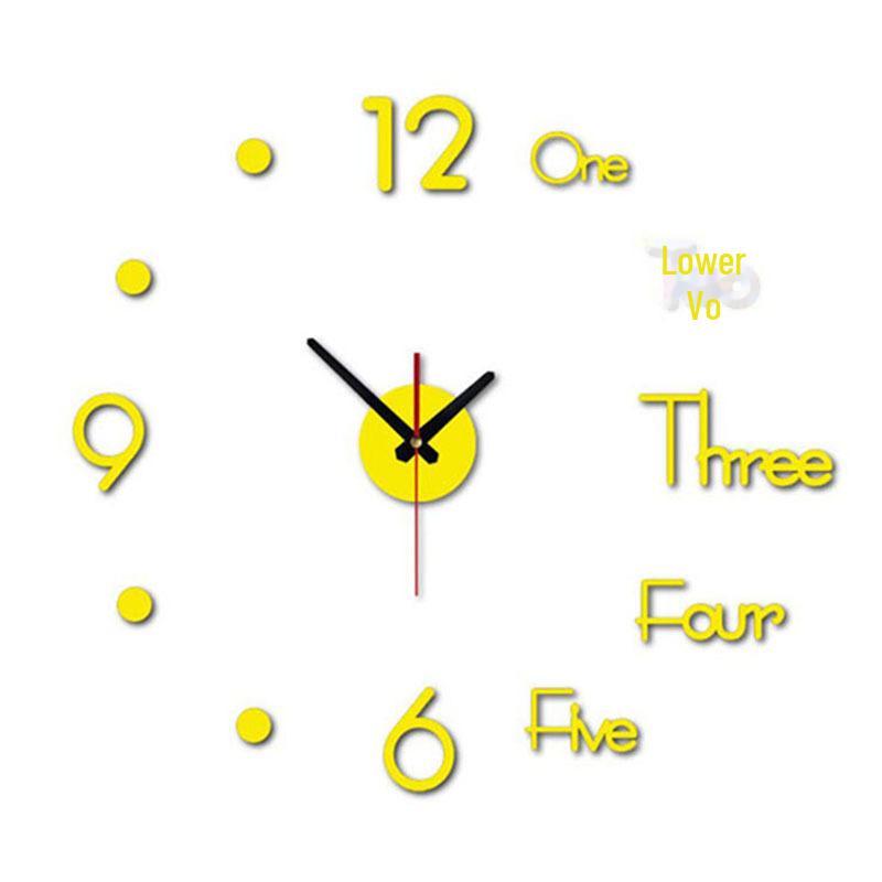 Acrylic Wall Sticker Clock with Luminous Function, Silent Living Room Wall Clock