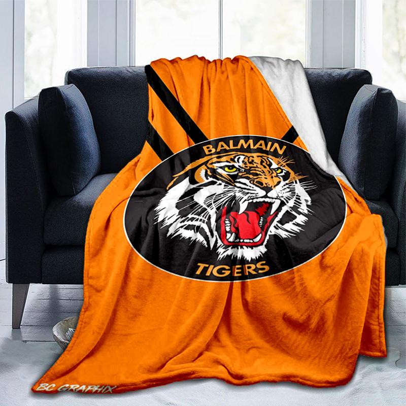 Плед Wests Tigers Roar Strength And Pride Подходит для диванов, кроватей, офисов и кемпинга - Идеальный подарок на Хэллоуин, Рождество