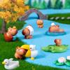 Cute Capybara Mini Figure Blind Box Decorations Resin Craft Toy Car Desk Ornament