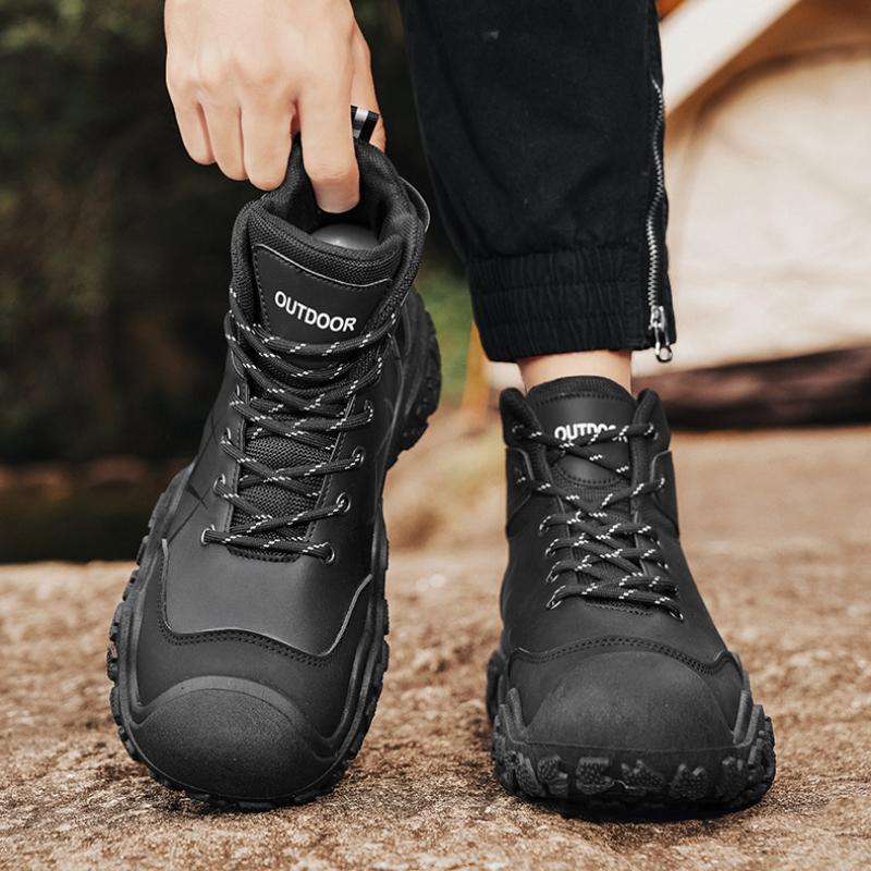 Men Hiking Shoes High Quality Anti-Slip Men Desert Boots Fashion High Top Sneakers Outdoor Wear-Resistant Men Work Safety Shoes