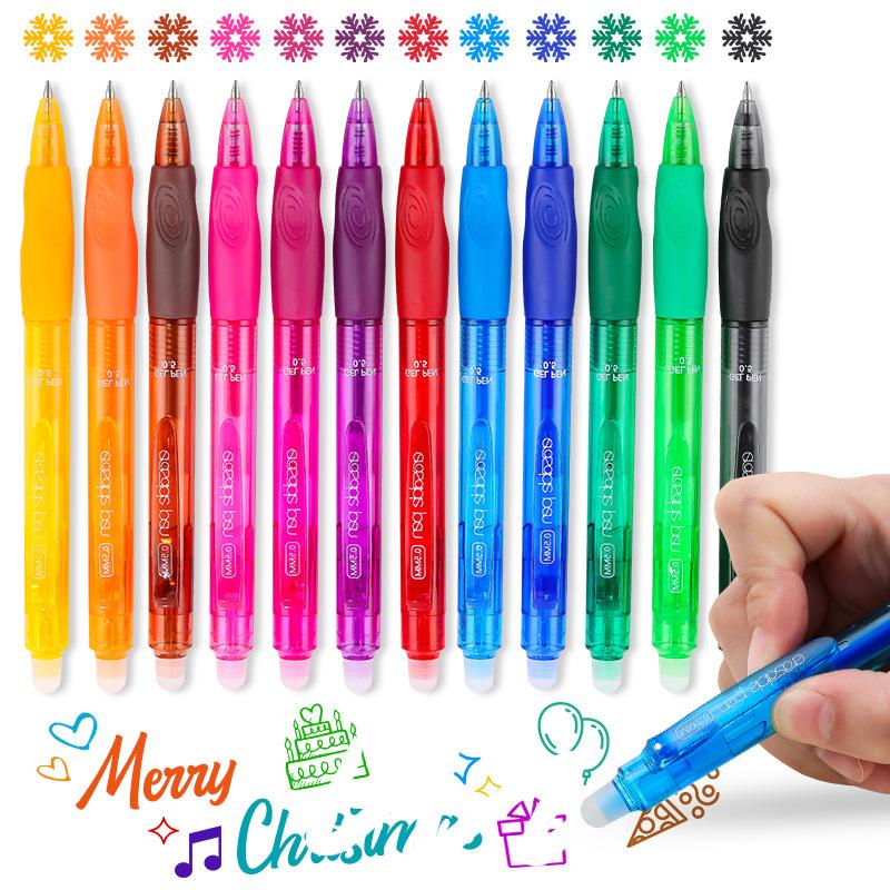 Click-Action Erasable Thermosensitive Magic Eraser Ballpoint Pen 0.5mm Plastic -Style Colorful Quick-Drying