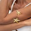 Gold Silver Color Starfish Open Arm Bracelet Summer Beach Travel Banquet Adjustable Armband Set for Women Dress Up Jewelry Gift