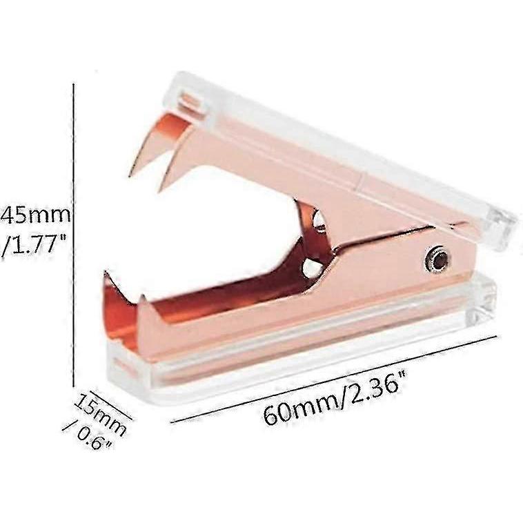 Office Stapler Staples Remover Set, Clear Acrylic Rose Gold Tone Desk Executive Manual Staplers (clear Rose Gold)_m24