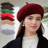 Retro Beret Red Wool Beret Hat Breathable Painter's Hat Retro Warm Hat Suitable for Spring and Autumn.