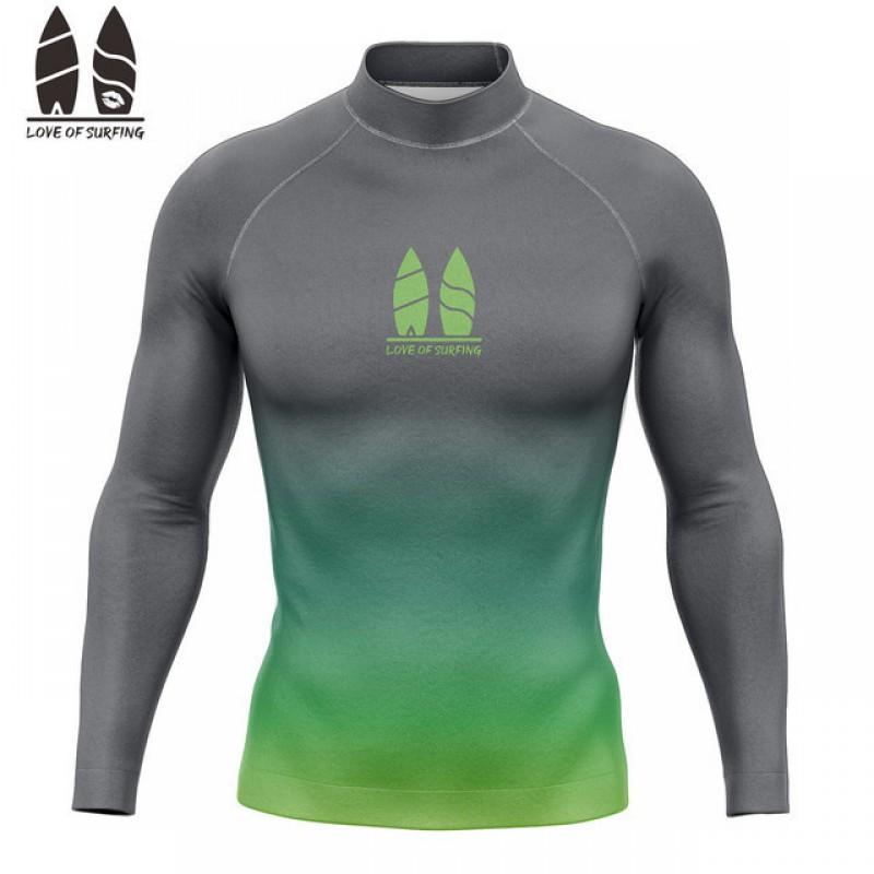 Mens Long Sleeve Quick-Dry Rash Guard Surfing Swimming Diving UV Protection Athletic Fit