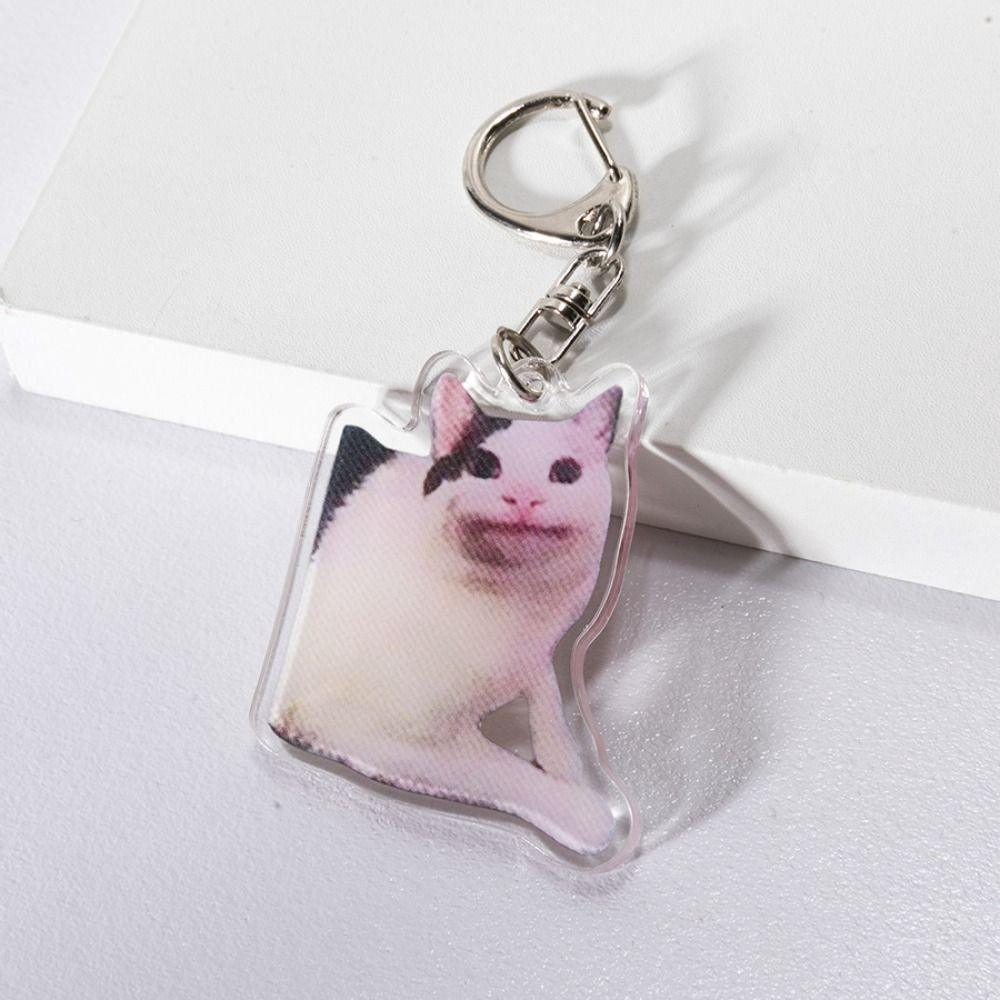 Модный кулон с изображением кота, забавный брелок для ключей с изображением ссорящегося кота, милый брелок с изображением кота, подвесная сумка