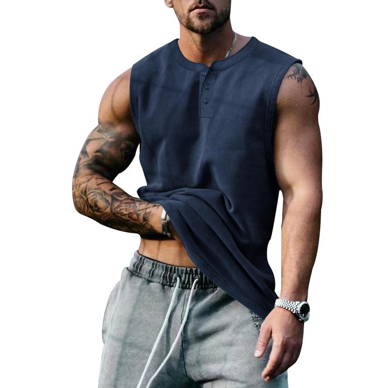 Летняя новая мужская майка для мышц, однотонная безрукавная холщовая футболка, спортивная баскетбольная майка