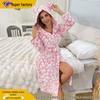 Fluffy Double-Sided Fleece Hooded Robe: Cozy Long Sleeve Autumn/Winter Sleepwear