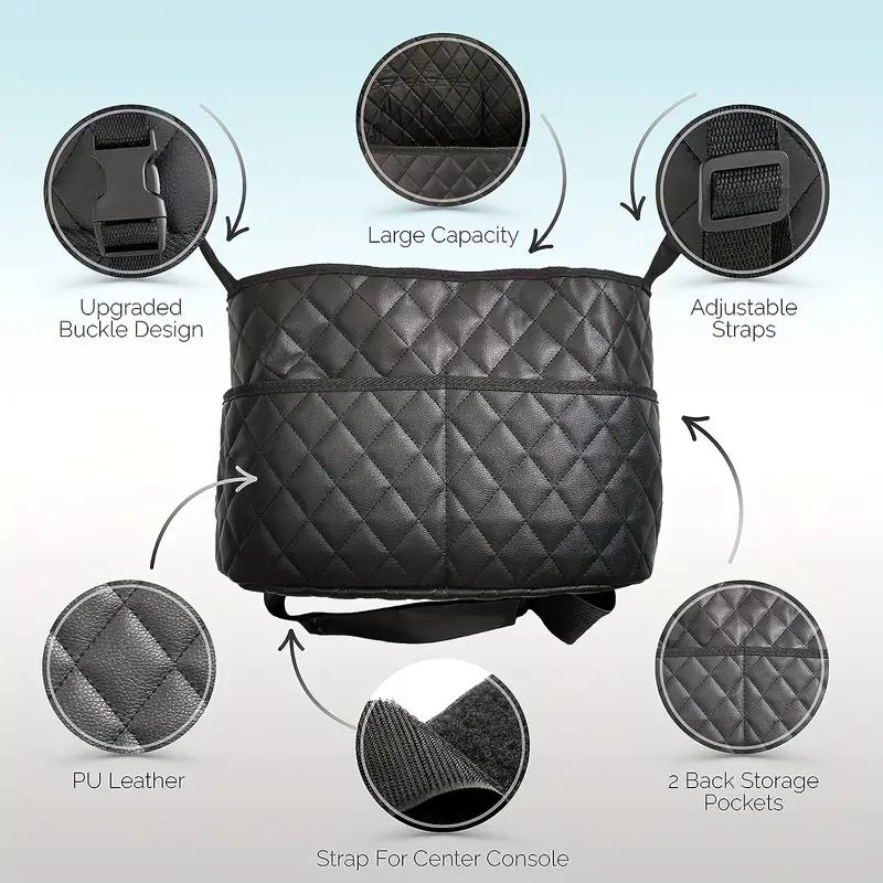 1 шт., автомобильная сумка для хранения, подвесной держатель для автомобильного сиденья, сумка для хранения салфеток, сумка для хранения из искусственной кожи, большая вместительная сумка для хранения