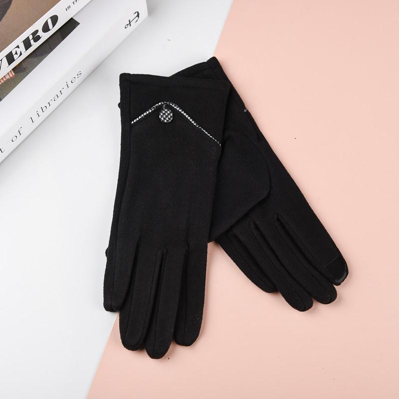 Новые женские перчатки с сенсорным экраном из кроличьего меха: Велоспорт и вождение в корейском стиле, милая флисовая подкладка для холодной погоды