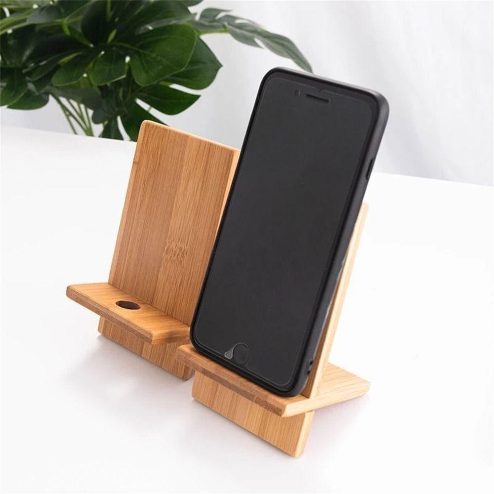 With Charging Hole Bamboo Wood Stand Holder Mobile Phone Support Stand Bamboo Wood Stand Holder