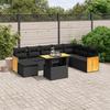 VidaXL Garden Lounge Set with Cushions 9 Pcs, Patio Sofas, Patio Furniture Set, Outdoor Furniture, Black 3274093