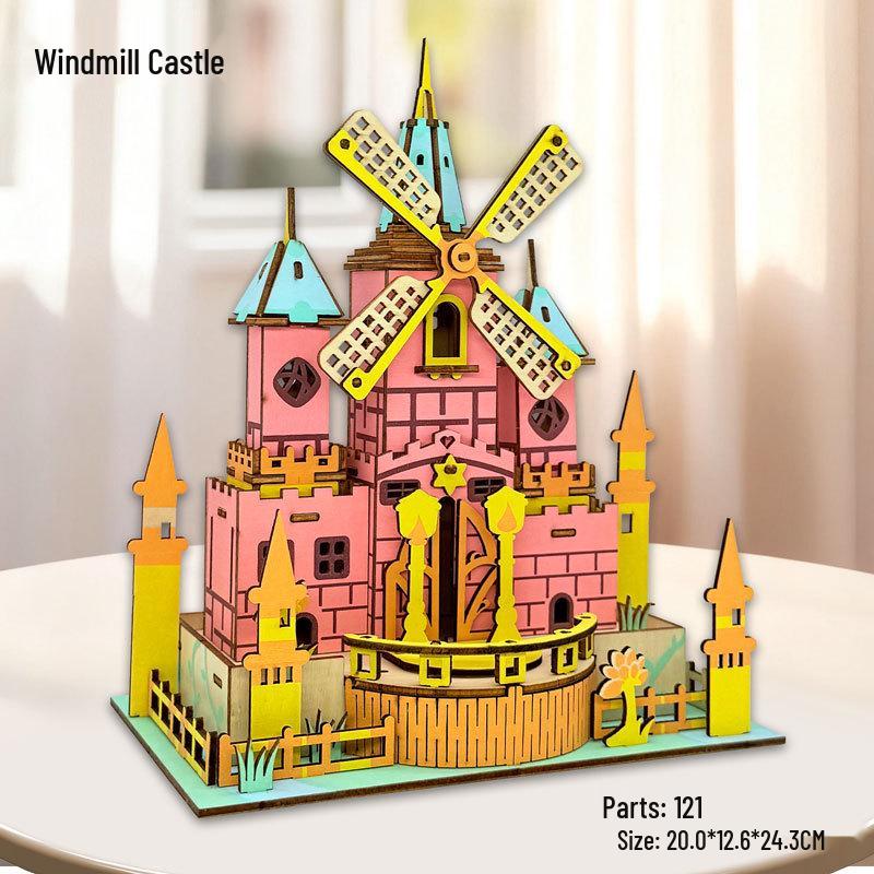 3D Деревянный Пазл Колесо Обозрения - Развивающий DIY Подарок для Детей