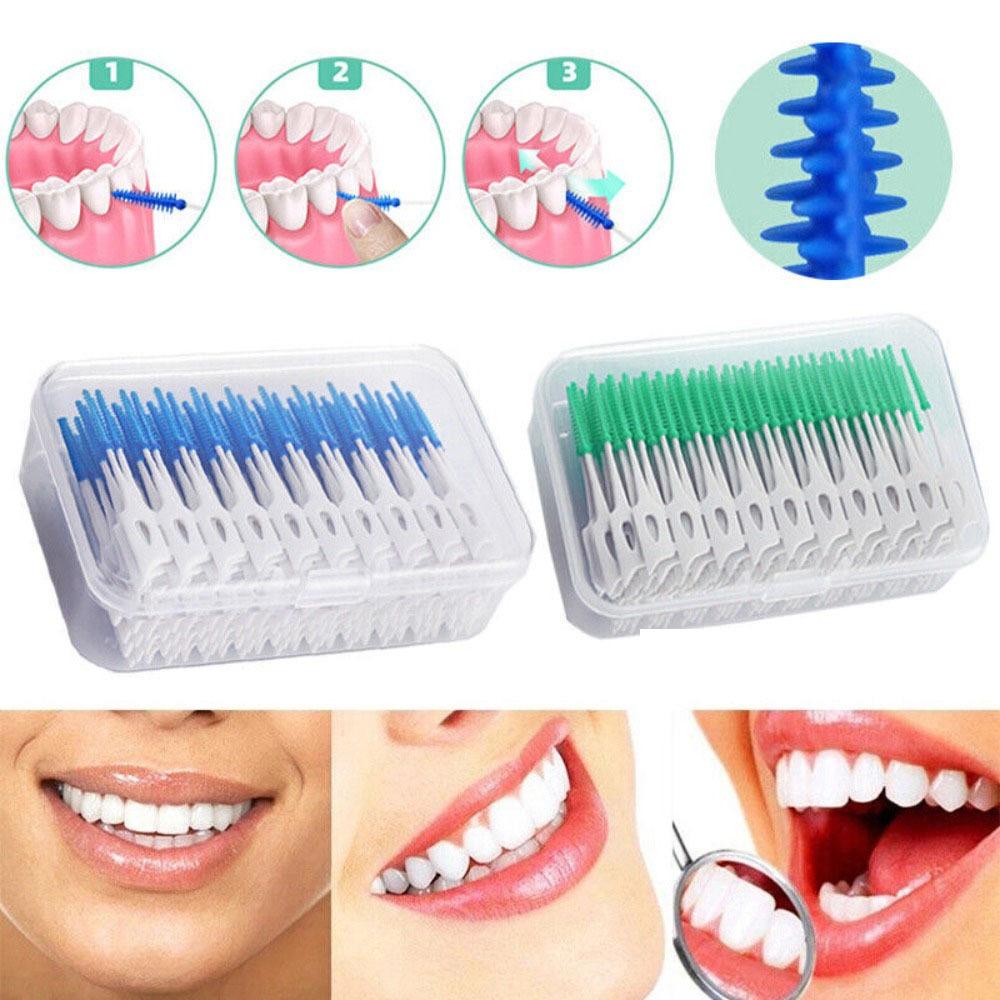 160pcs/box Gum Massage Dental Floss Pick Soft Teeth Cleaner Silicagel Interdental brush  Oral Care