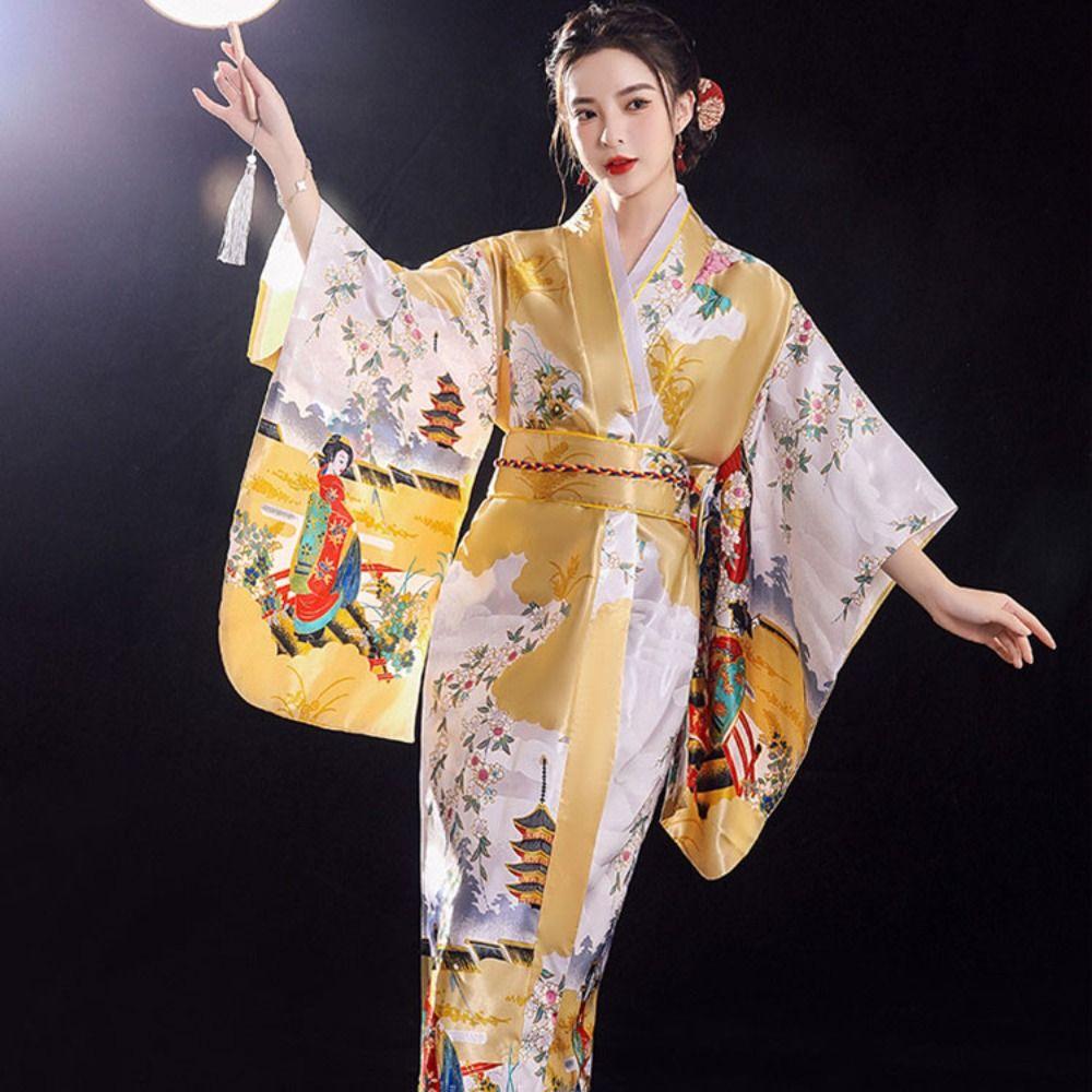Cosplay Costume Sakura Girl Kimono Dress Japanese Style Japanese Style Yukata Bathrobe Party