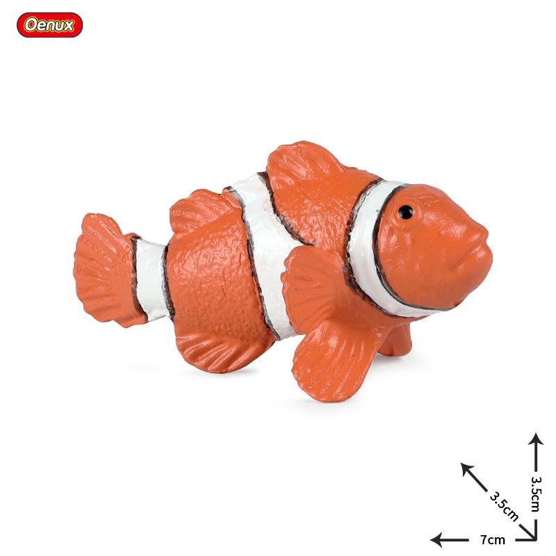 Oenux Модель Морская жизнь Рыба-клоун Лосось Окунь Морское Океаническое Животное Фигурки ПВХ Высокое Качество Образование Миниатюра Пляж Детская Игрушка