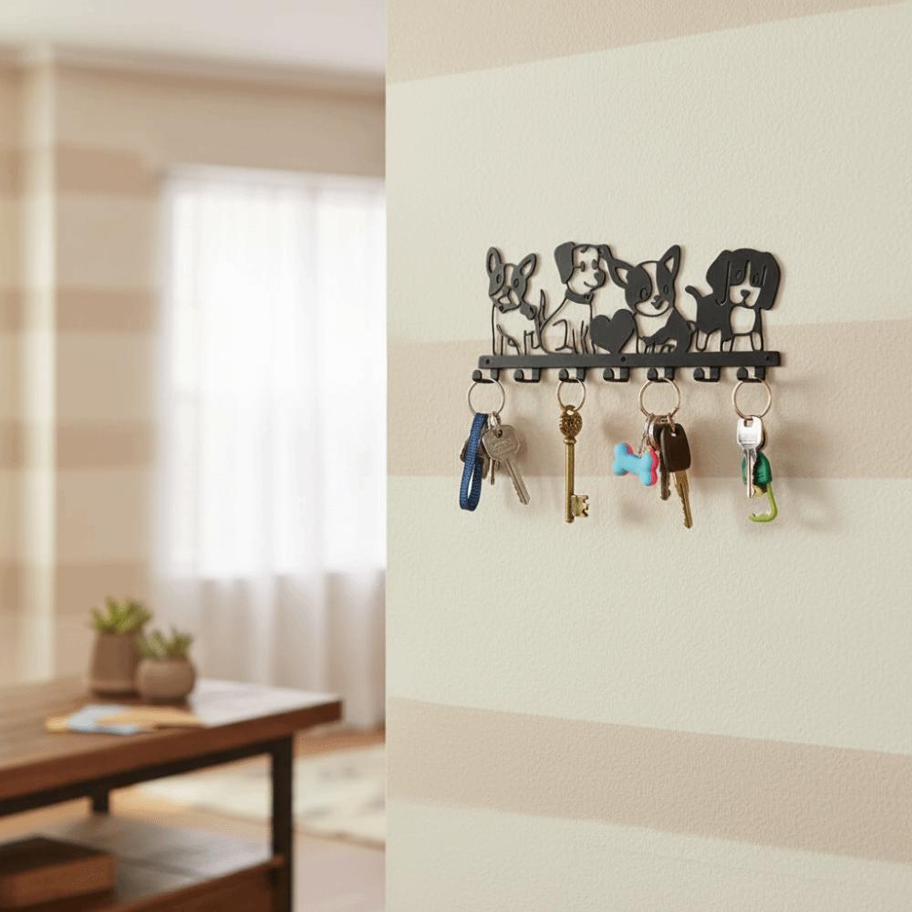 Железный мультяшный крючок для одежды в виде собаки, скандинавский держатель для ключей, прочная стойка для хранения одежды, прихожая