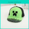 Minecraft Pattern Kids Cotton Baseball Cap With Flat Brim Sunshade For Outdoor
