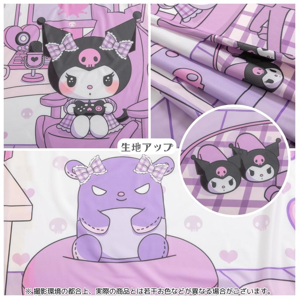 Sanrio Настенное искусство Куроми Зеркальные кружевные шторы с УФ-защитой шириной 100 см x длиной 108 см Персонаж Куроми Моющиеся Теплозащитные Зеркальные кружевные шторы (Набор 2) SB-672-S
